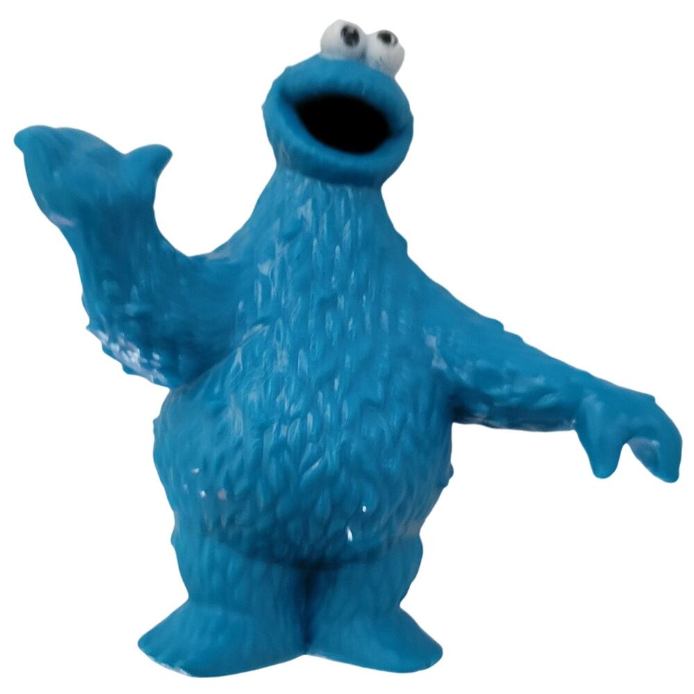 Cookie Monster Birthday Cake Topper Toy 3" Tall